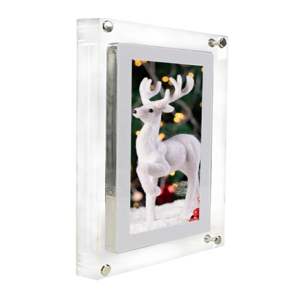 7-inch Digital Photo Frame Transparent Acrylic 600x1024 Video Picture Display Screen with 1G Memory - US Plug - 2