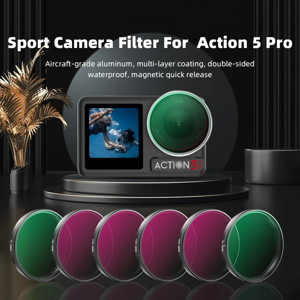 BRDRC CPL+ND16+ND32+ND64 Filter Kit for DJI Osmo Action 5 Pro / 4 / 3 Sports Camera Filters - 2