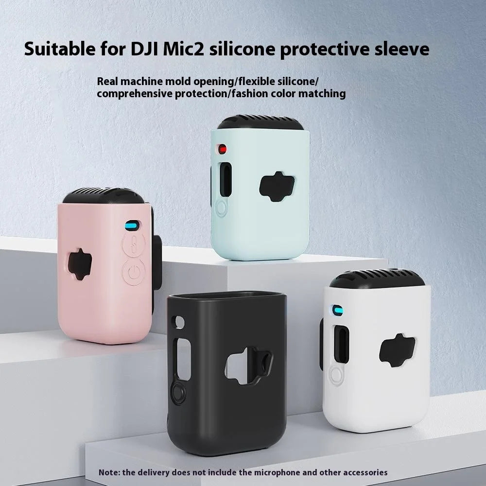 BRDRC For DJI Mic 2 Silicone Case Wireless Microphone Protective Cover - White - 2