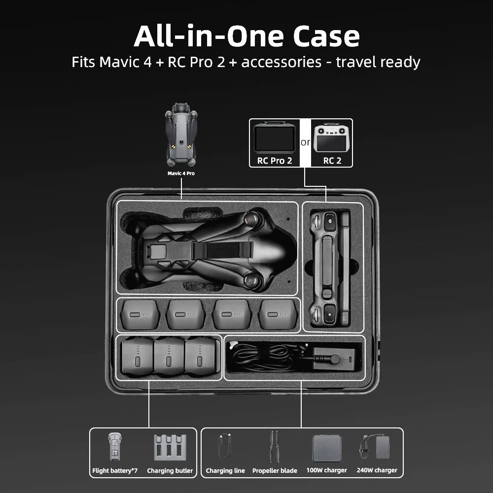BRDRC For DJI Mavic 4 Pro Explosion-Proof Carrying Case Shockproof Waterproof Storage Box - 3