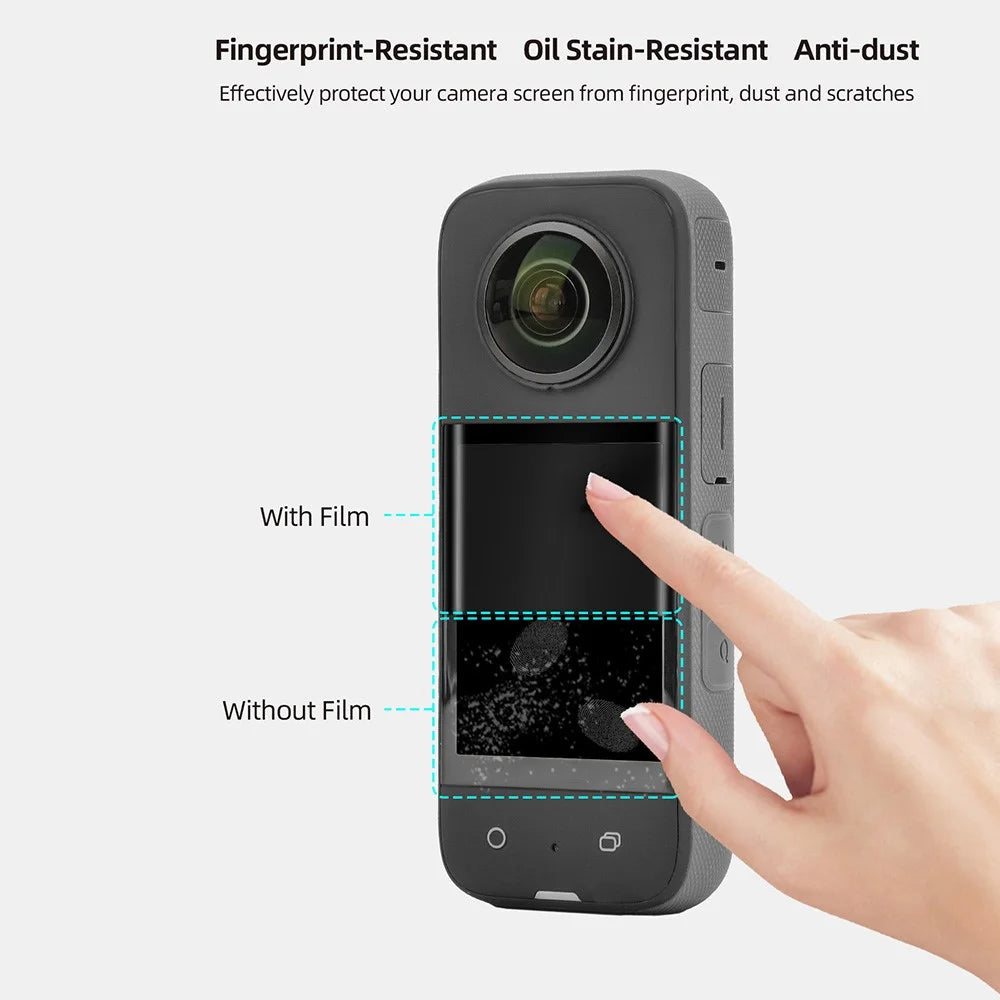 SUNNYLIFE IST-BHM498 1 Set Camera Screen Protector Kit for Insta360 X3, HD Clear Curved Design Full Covering Tempered Glass Screen Film - 3