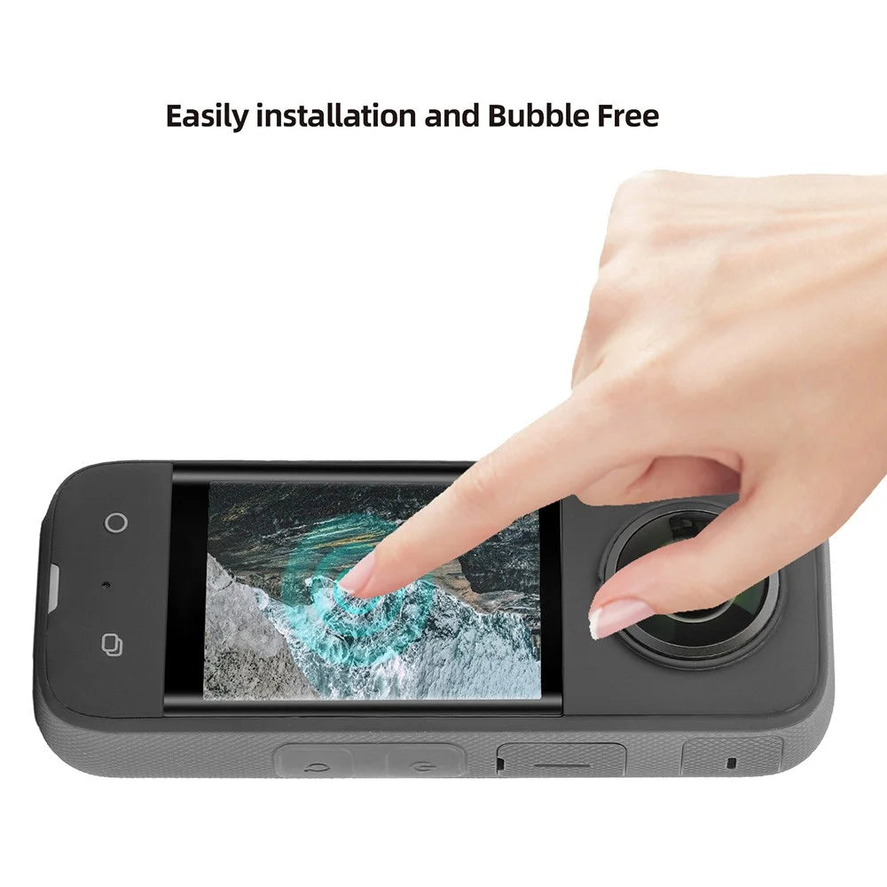 SUNNYLIFE IST-BHM498 1 Set Camera Screen Protector Kit for Insta360 X3, HD Clear Curved Design Full Covering Tempered Glass Screen Film - 4