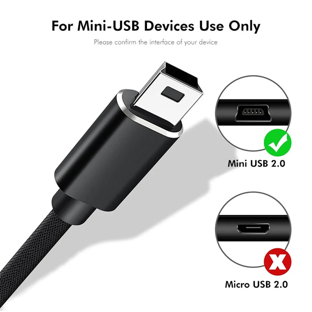 ENKAY USB C / Type-C to Mini USB 2.0 Charging Cord Support Sync Data Cable Length:1m - Black - 2