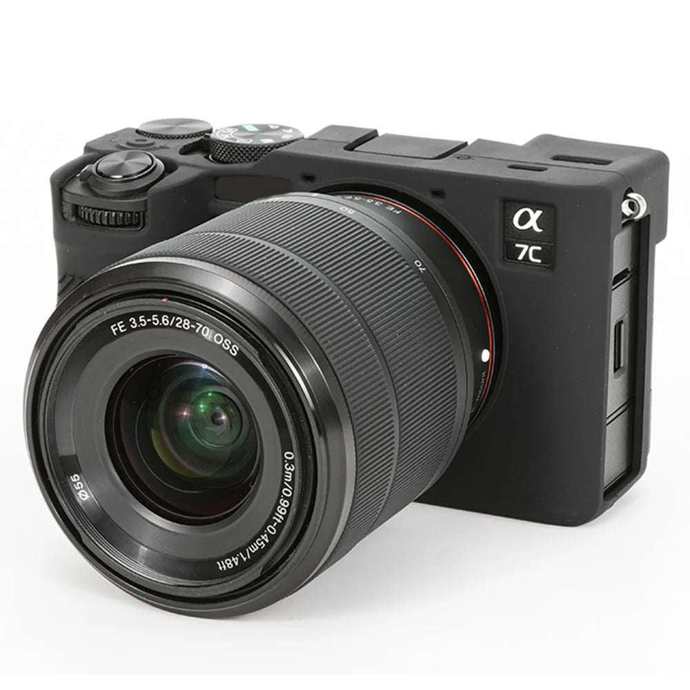 For Sony A7C II / A7CR Anti-Drop Camera Cover Glossy Silicone Protective Case - Black - 2