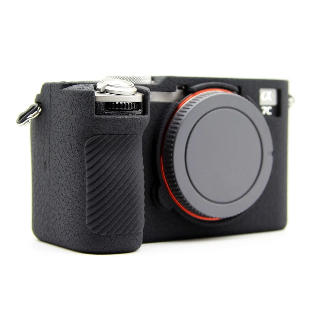 For Sony A7CR / A7C II Litchi Texture Silicone Protective Case Anti-Collision Camera Cover - Black - 3