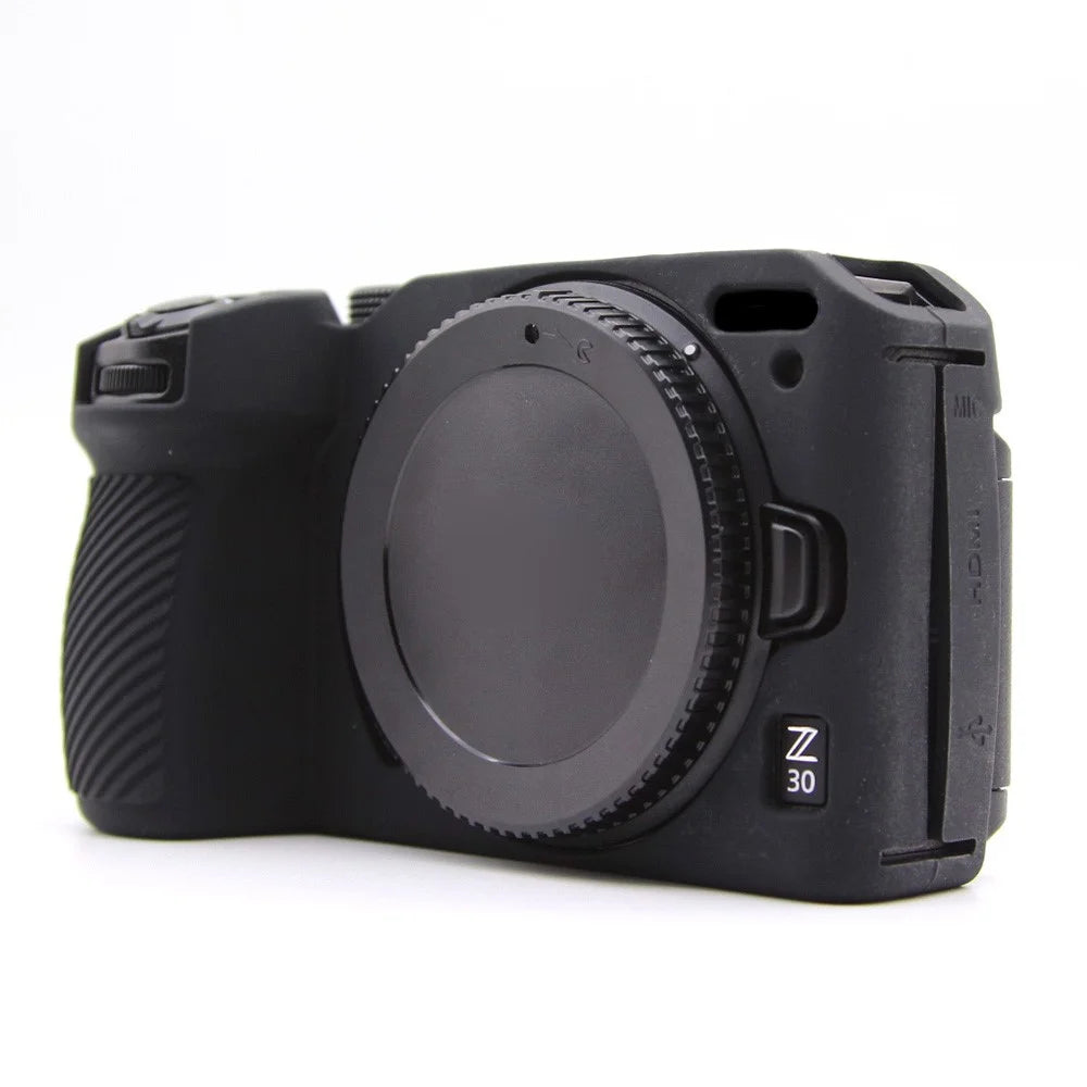 For Nikon Z 30 Camera Silicone Case Anti-Slip Glossy Surface Protective Cover - Black - 6