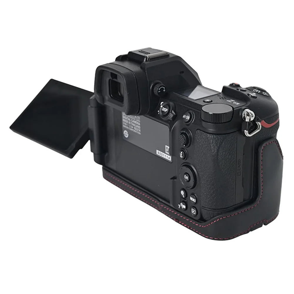 For Nikon Z6 III Camera Case Large Cutout PU Leather Protective Cover - Black - 4