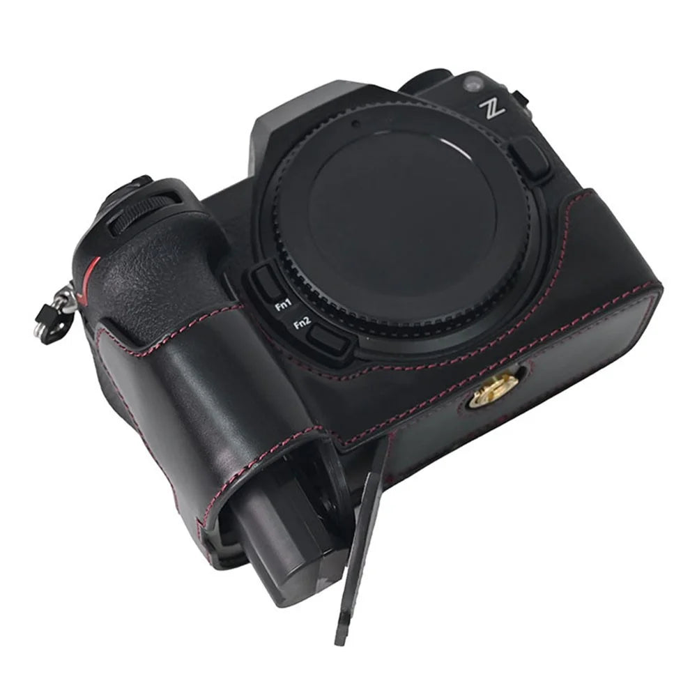 For Nikon Z6 III Camera Case Large Cutout PU Leather Protective Cover - Black - 7