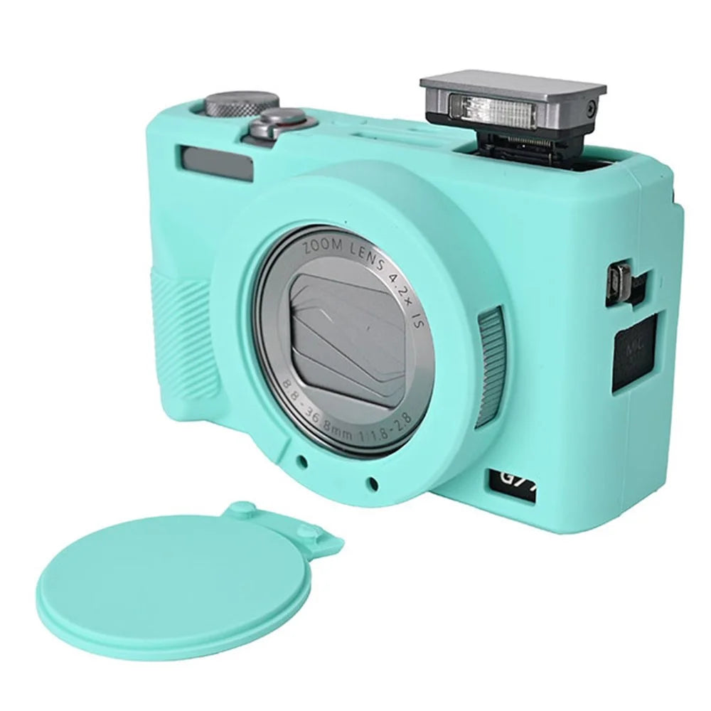 For Canon G7 X Mark III Protective Case Dust-Proof Silicone Camera Cover - Mint Green - 7