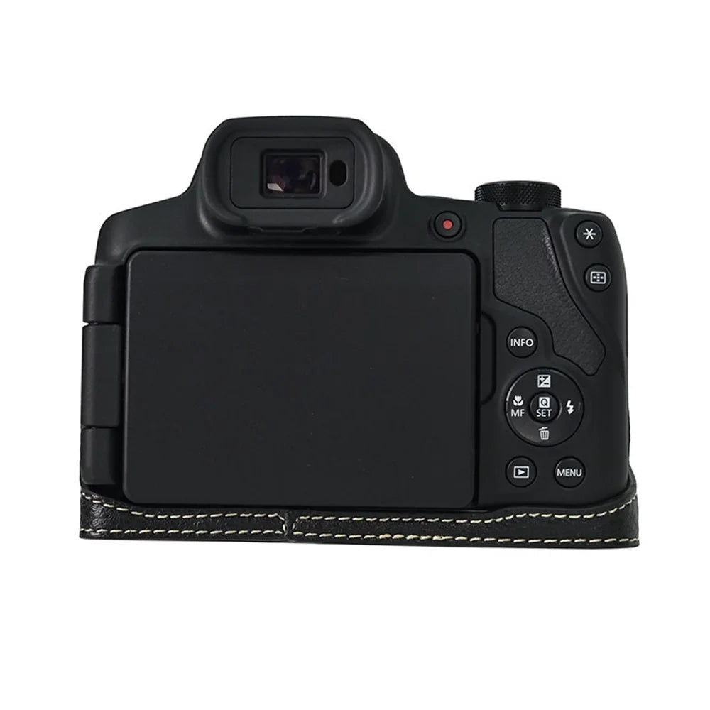 For Canon SX70 HS Camera Case Large Cutout Litchi Texture PU Leather Protective Cover - Black - 4
