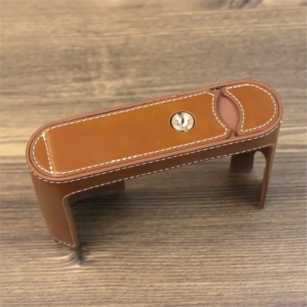 For Leica Q Digital Camera PU Leather Bottom Case Battery Opening Design Protective Half Body Cover - Brown - 2