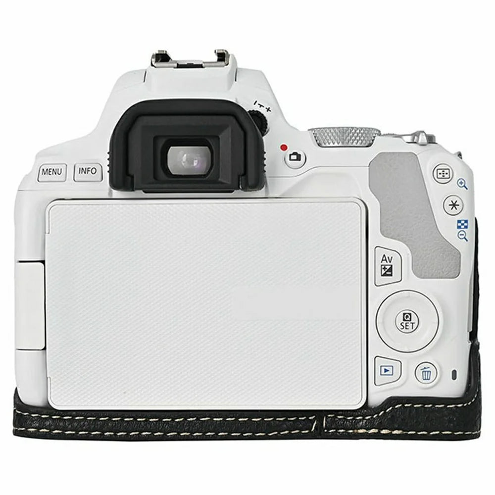 For Canon EOS 200D II / EOS 200D Camera Case with Battery Opening Litchi Texture PU Leather Protective Cover - Black - 2
