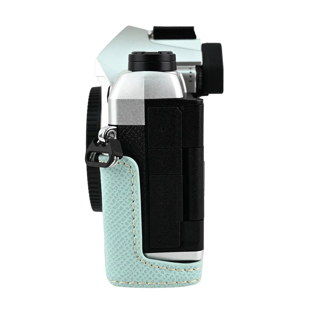 For Olympus OM-5 Mark II Camera Case with Shoulder Strap Leather Cover - Baby Blue - 4