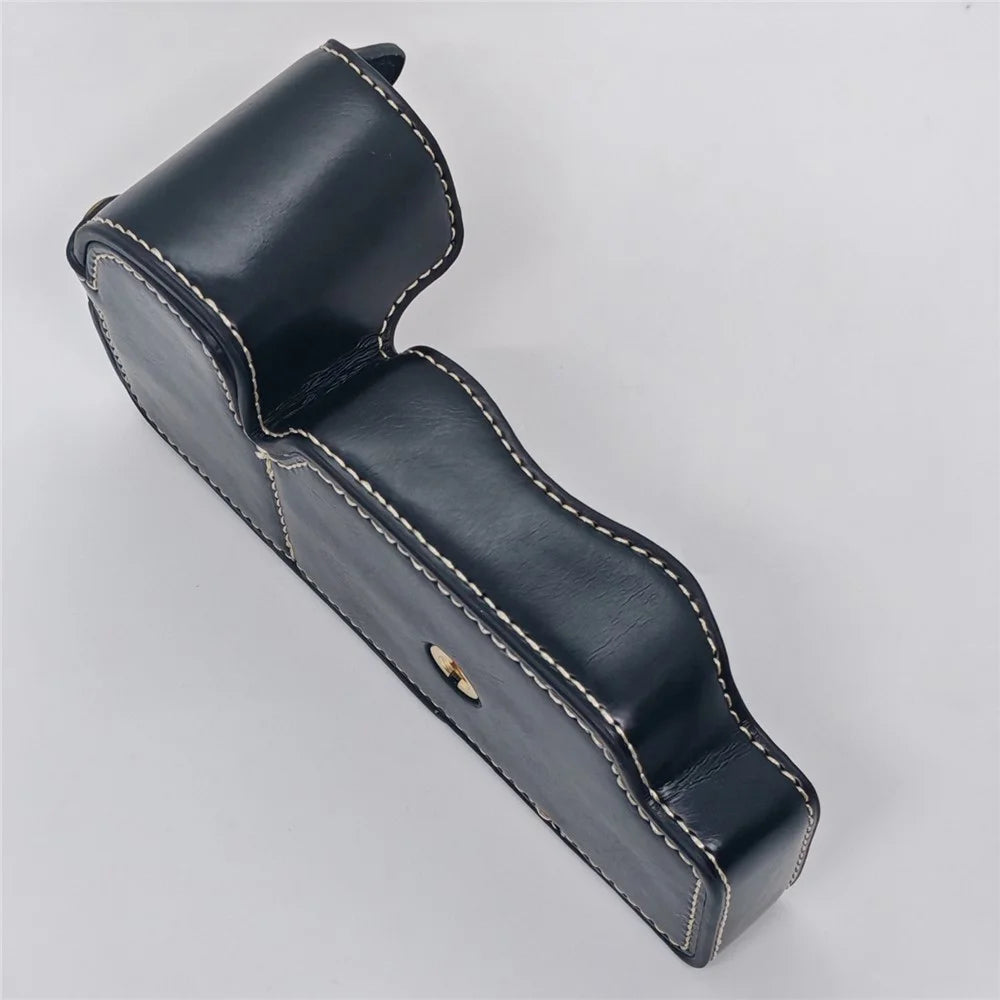 For Nikon D850 Camera Bottom Case PU Leather Half Cover with Battery Opening - Black - 3