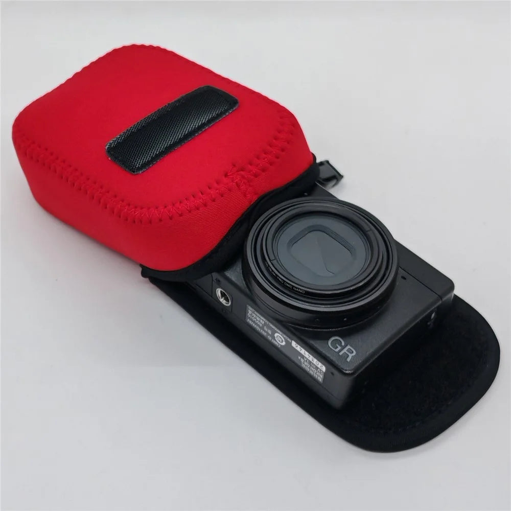 Carrying Case for Ricoh GR IV / GR III / GR II / GR Camera Inner Bag Shockproof Protective Pouch with Carabiner - Red - 2