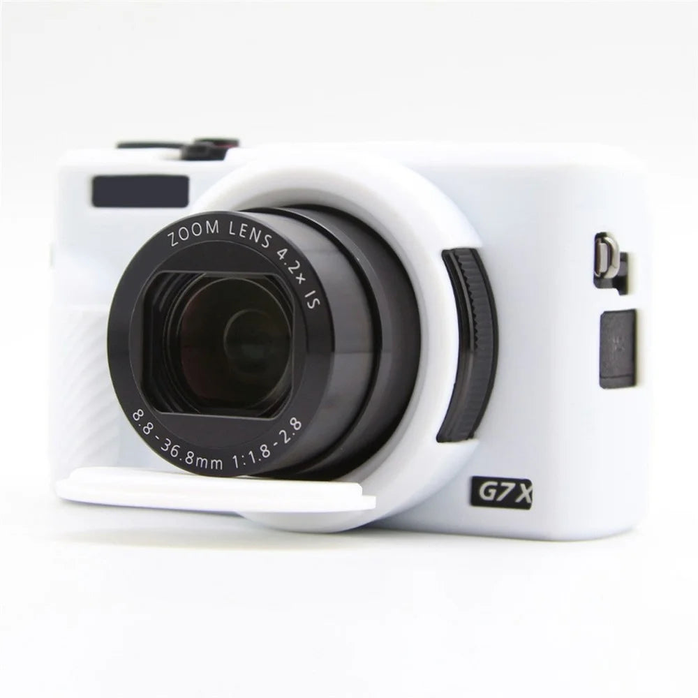 For Canon PowerShot G7 X Mark III Camera Silicone Case Dust-proof Protective Cover - White - 2