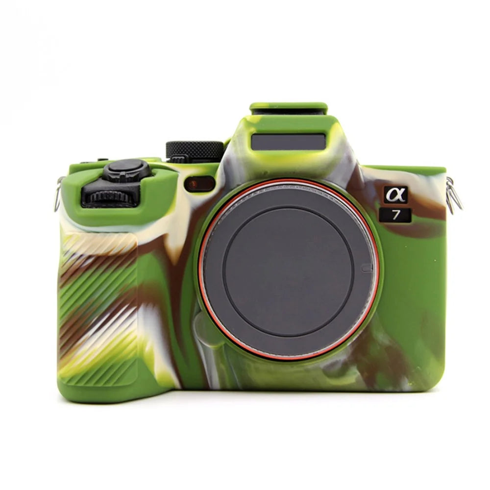Silicone Case for Sony A7IV / A74 / A7M4 / A7M5 Digital Camera, Dust-proof Anti-scratch Protective Camera Cover - Camouflage - 1