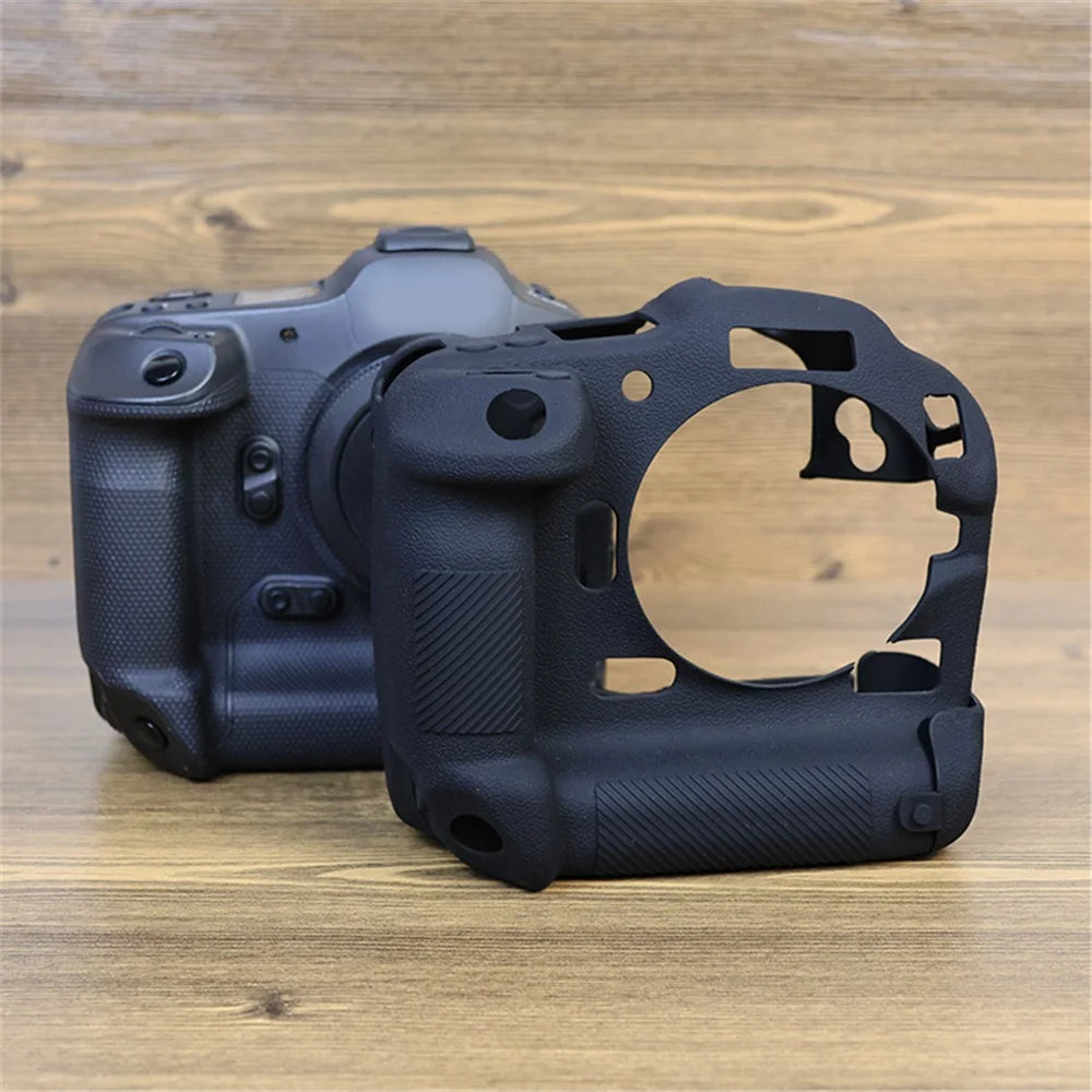 Drop Protection Flexible Silicone Protective Case for Canon EOS R3  Camera, Anti-scratch Anti-drop Cover - Black - 3