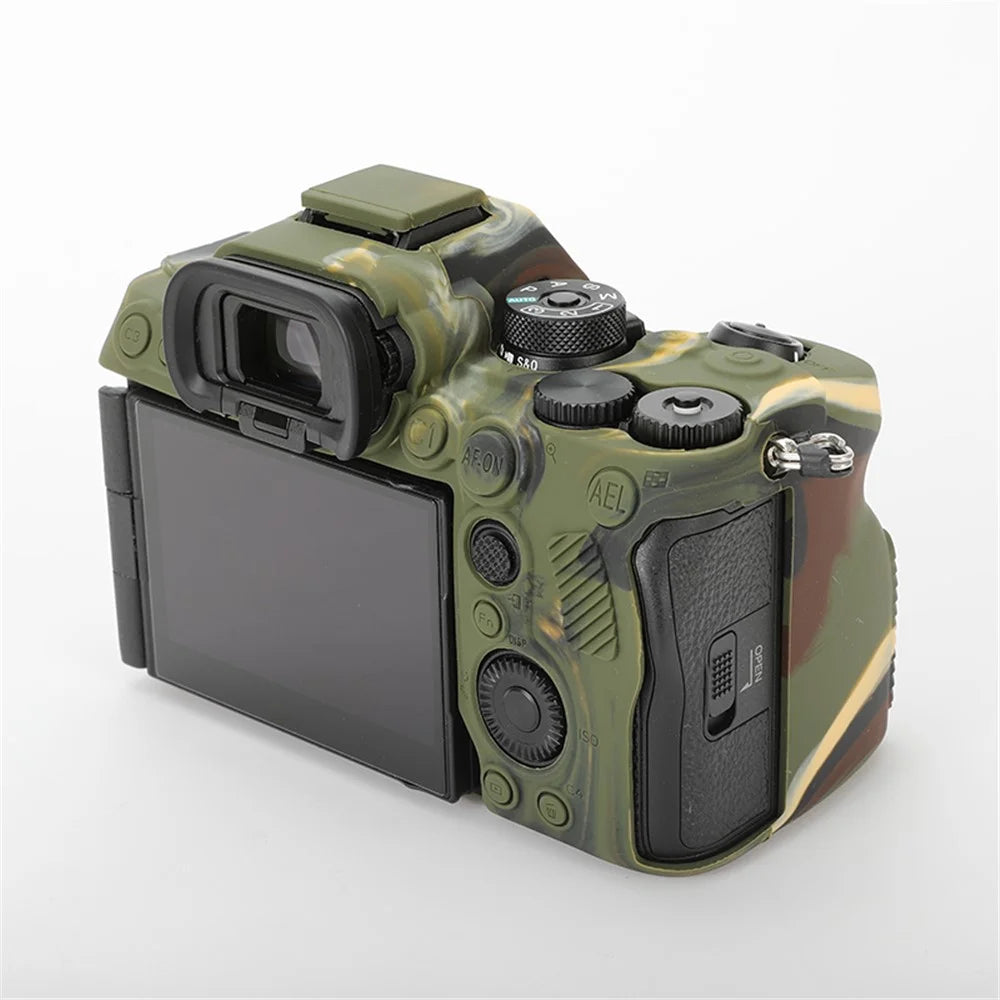 For Sony A7R5 / A7M5 Glossy Camera Cover Drop Protection Soft Silicone Protective Case - Camouflage - 5