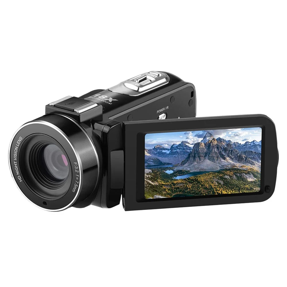 ORDRO B320 3.0 Inch IPS Screen Infrared Night Vision HD Camcorder 18X Digital Zoom 30MP Digital Camera - Black / EU Plug - 2