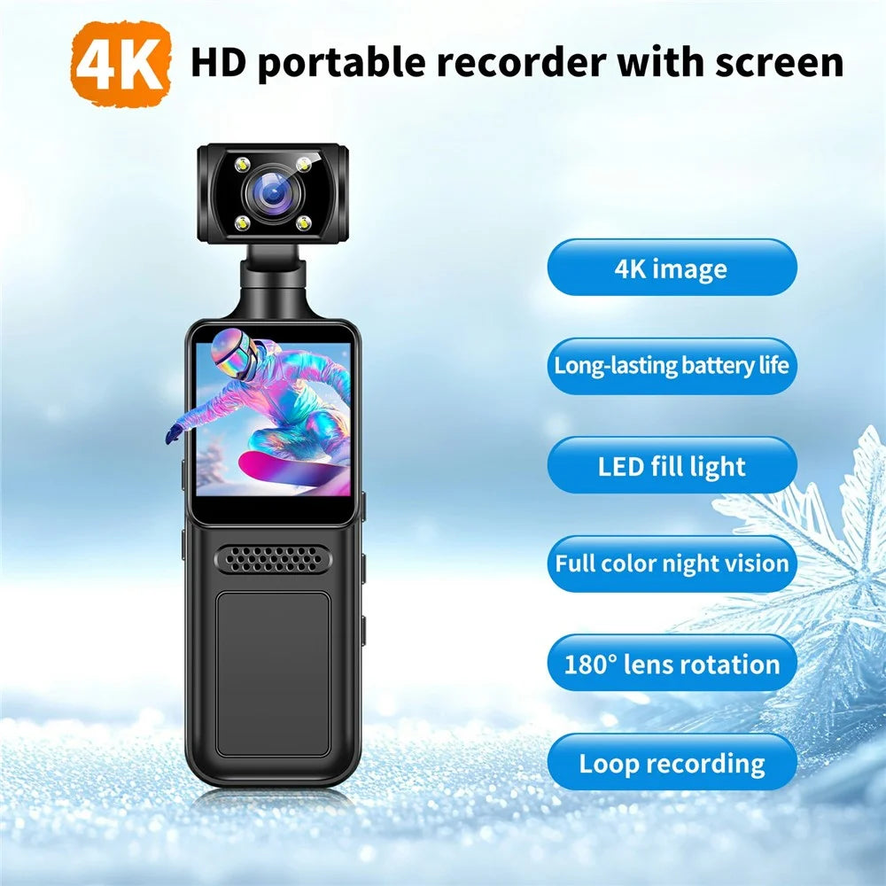 M12 4K Outdoor Sports Camera Night Vision Anti Shake WiFi Pocket Action Cam, with 32GB TF Card - 2