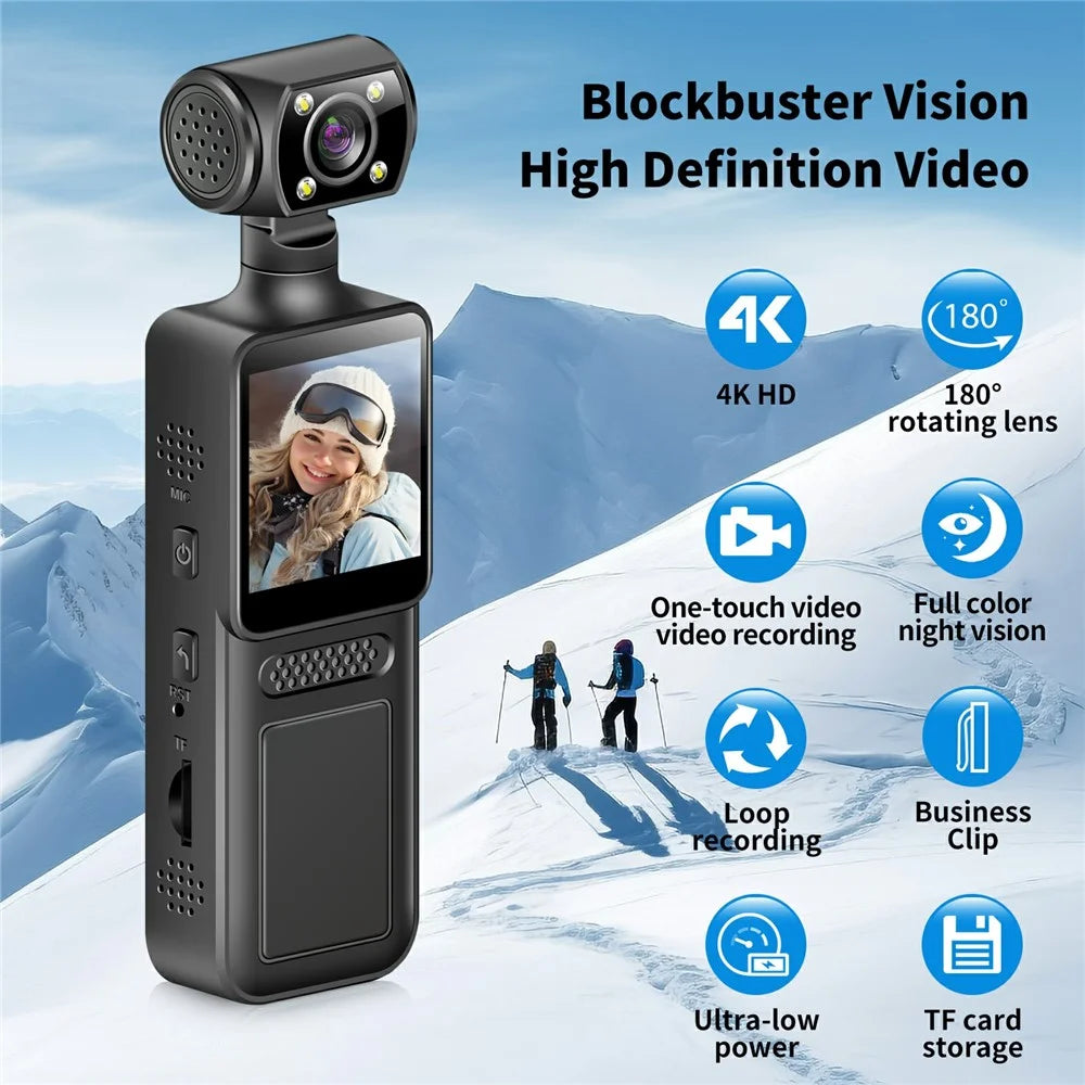 M12 4K Outdoor Sports Camera Night Vision Anti Shake WiFi Pocket Action Cam, with 32GB TF Card - 3