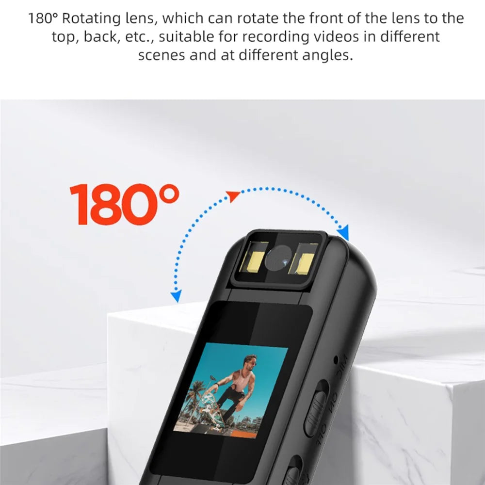 LK2315 Portable 1080P HD Sports DV Camera 180 Degree Rotatable Lens Night Vision Camcorder Handheld Bodycam - 7
