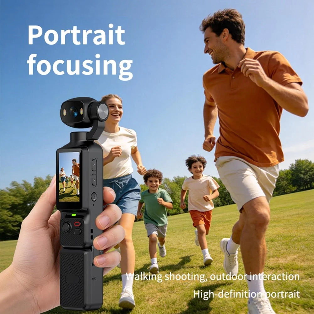 LK-033 1.97 Inch Action Camera 4K Handheld Vlog Video Recorder 180 Degree Flip Screen Sports Camera with Charging Case - Black - 6