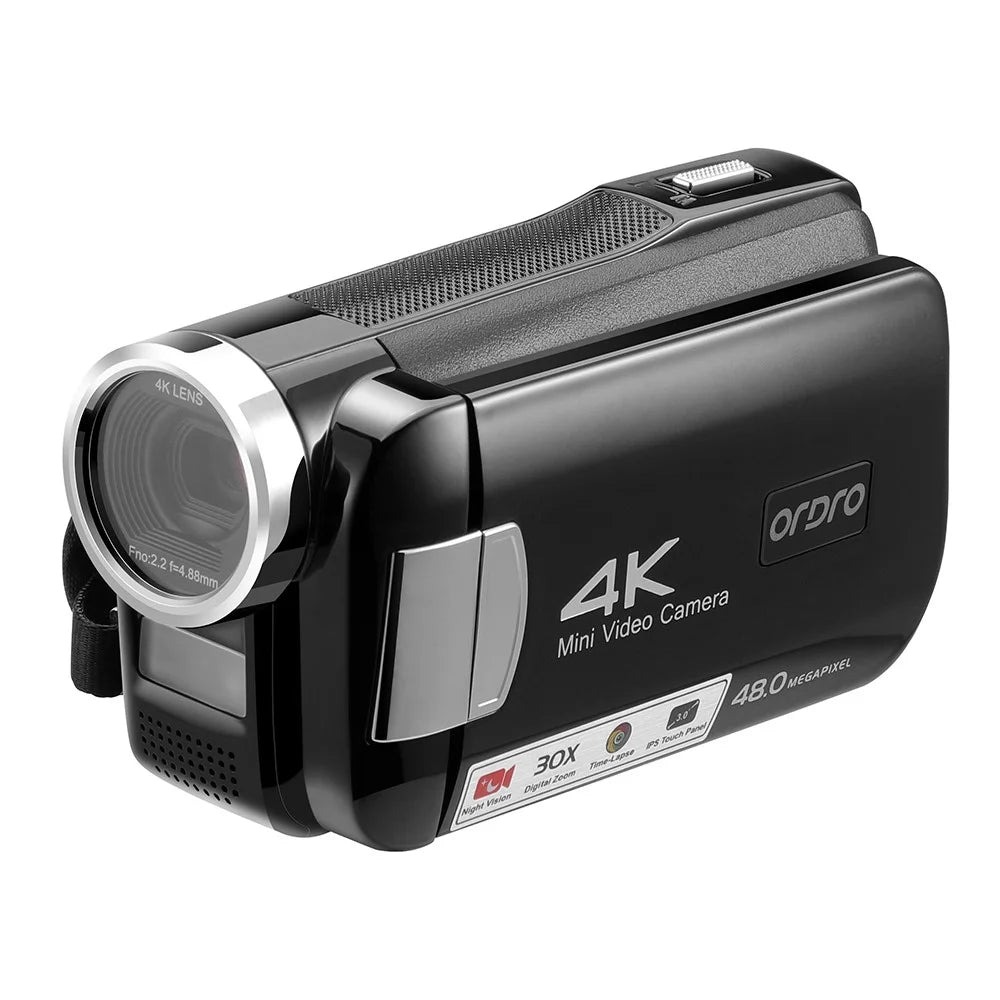 ORDRO AC2 30X Smart Zoom 4K 3.0-inch HD Touch Screen Night Vision Video Camera - EU Plug - 3
