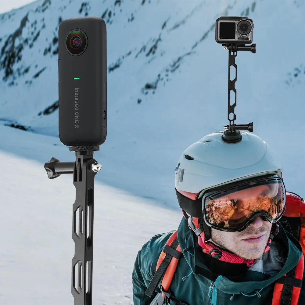 Aluminium Extension Arm Metal Pole Mount Helmet for GoPro/Insta360/Osmo Action - 4