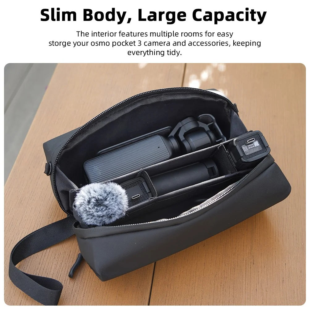 BRDRC For DJI Osmo Pocket 3 Crossbody Shoulder Bag Leather Film Camera Clutch - 7