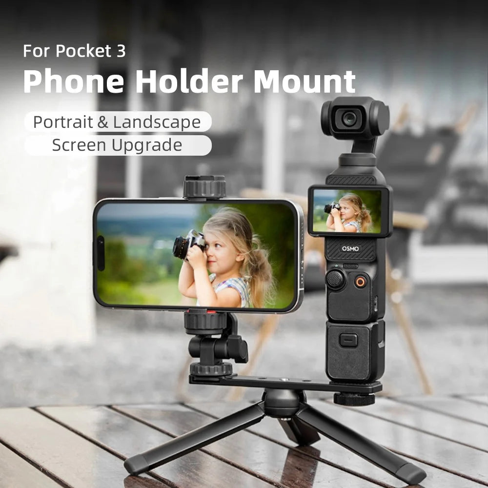 BRDRC For DJI Osmo Pocket 3 Phone Holder Mount Set with Expandable Board - 3