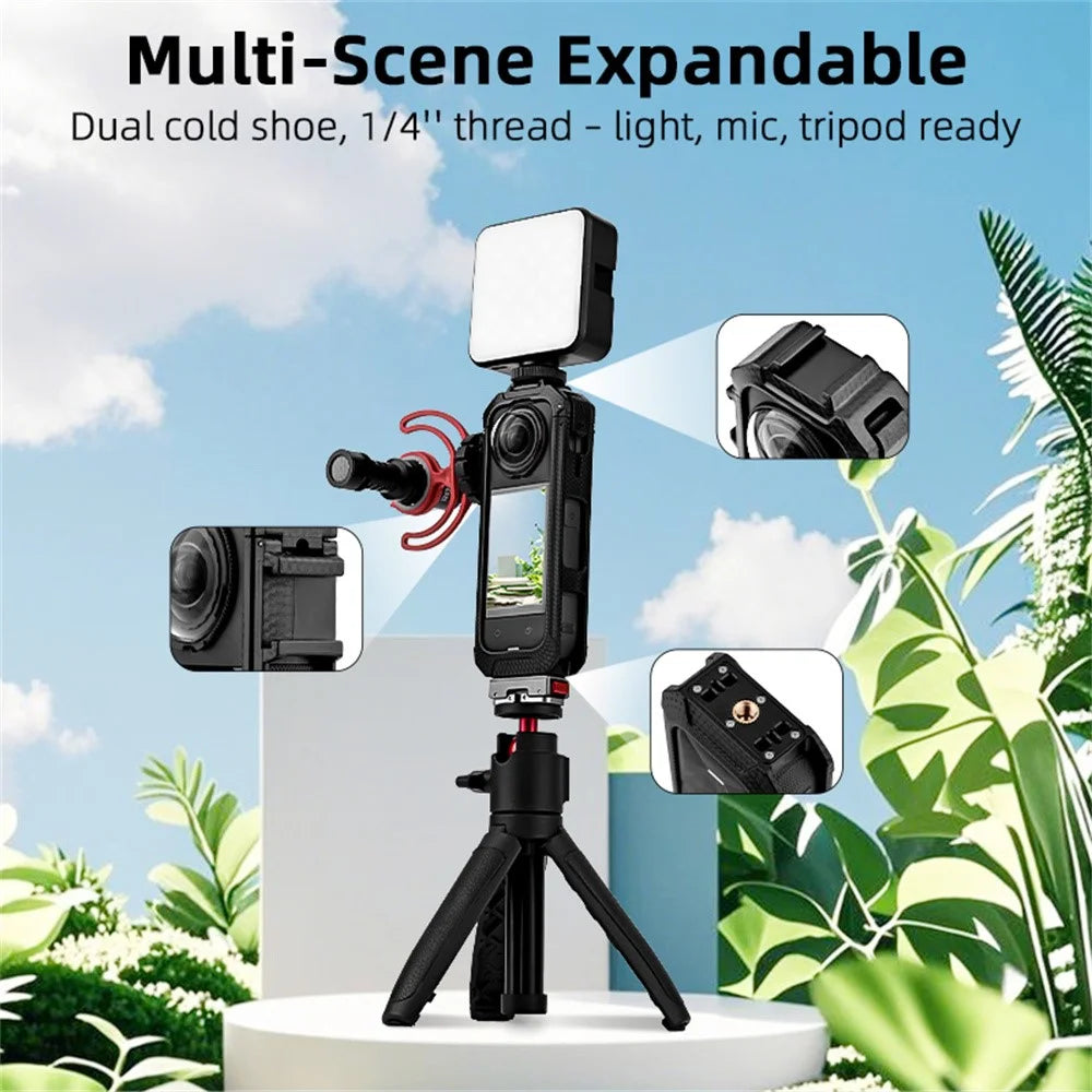 BRDRC For Insta360 X5 Anti Drop Plastic Protective Bezel Frame Shockproof Camera Sleeve - 5