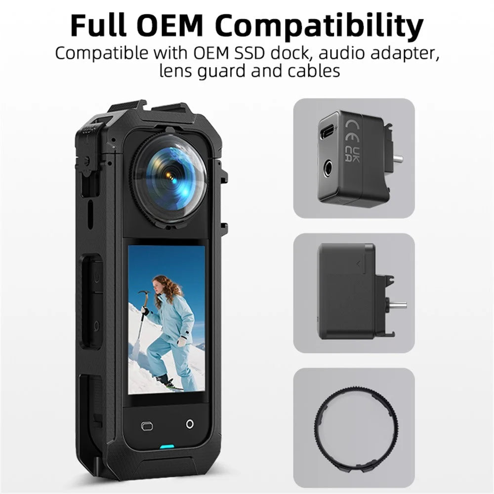 BRDRC For Insta360 X5 Anti Drop Plastic Protective Bezel Frame Shockproof Camera Sleeve - 7