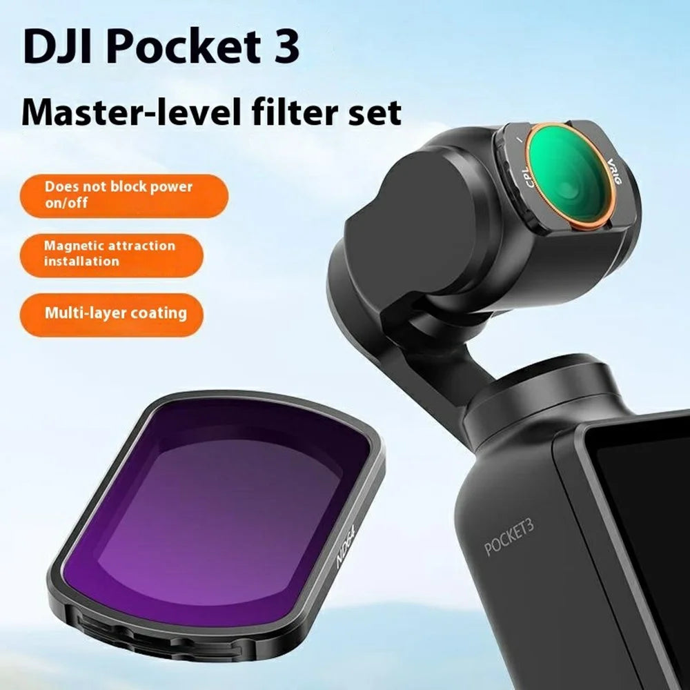 VRIG FT-04 6Pcs For DJI Osmo Pocket 3 Magnetic Quick Release Filter Set with CPL ND8 ND16 ND32 ND64 1 / 4 Black Diffusion Filter - 2
