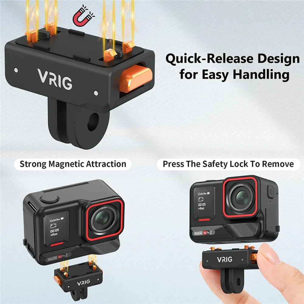 VRIG AC-41 Anti Shake Camera Adapter for Insta360 Ace Pro 2  /  Ace Pro  /  Ace  /  X5 Compatible with GoPro Mount - 4