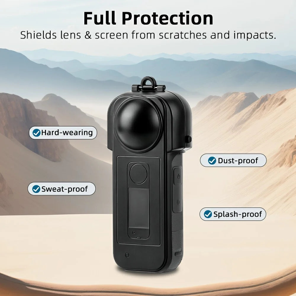 FLYMILE For Insta360 X5 Action Camera Anti Scratch Plastic Lens Cap Flip Lens Protective Cover - Blue - 4
