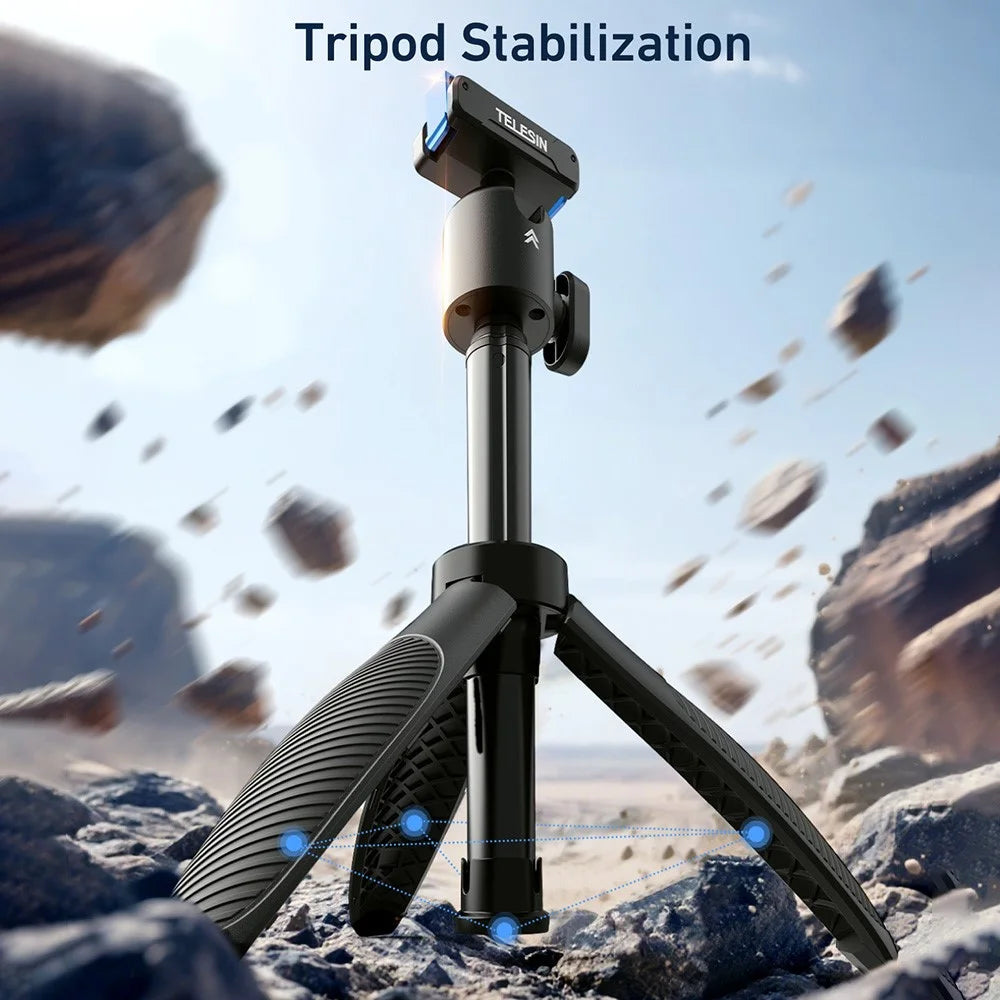 TELESIN S1-MNP-13-TDJ Retractable Tripod for DJI Osmo 360 / Action 5 Pro / 4 / 3 Camera Mini Selfie Stick - 7