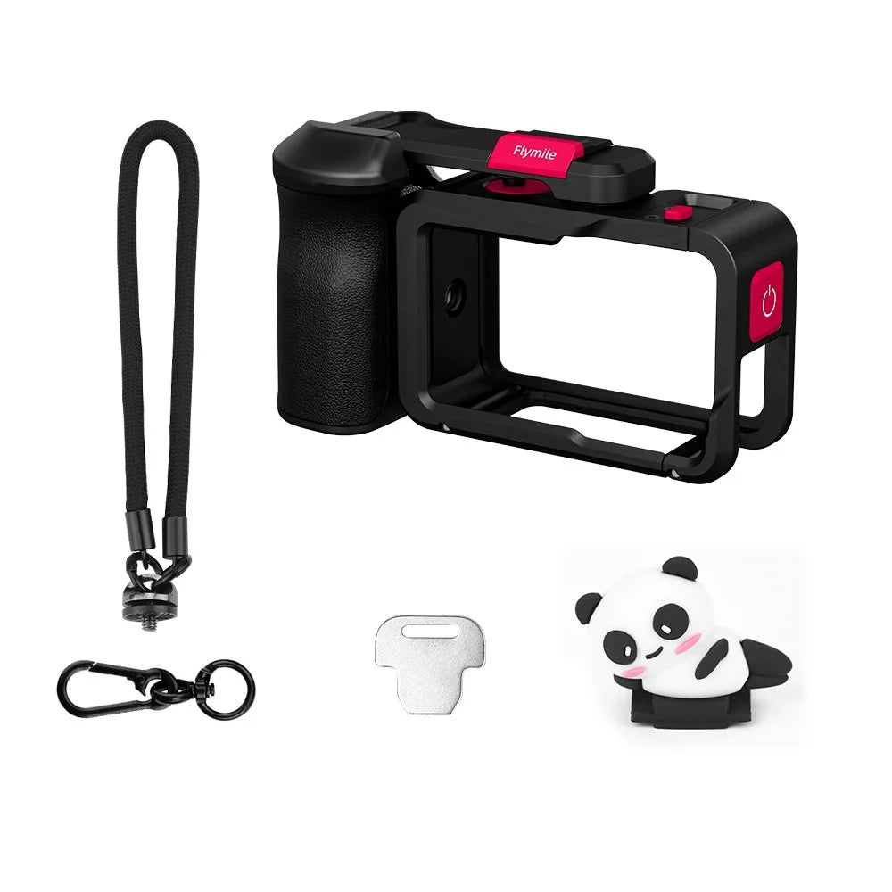 Flymile Street Photography Handle Set for DJI Osmo Action 5 Pro / 4 / 3 Aluminum Alloy Camera Cage Kit - 1
