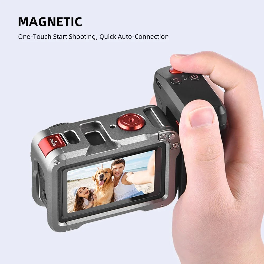 FLYMILE Photography Handle Kit for DJI Osmo Action 5 Pro / 4 / 3 Bluetooth-Compatible Street Camera Grip Holder - Black - 6