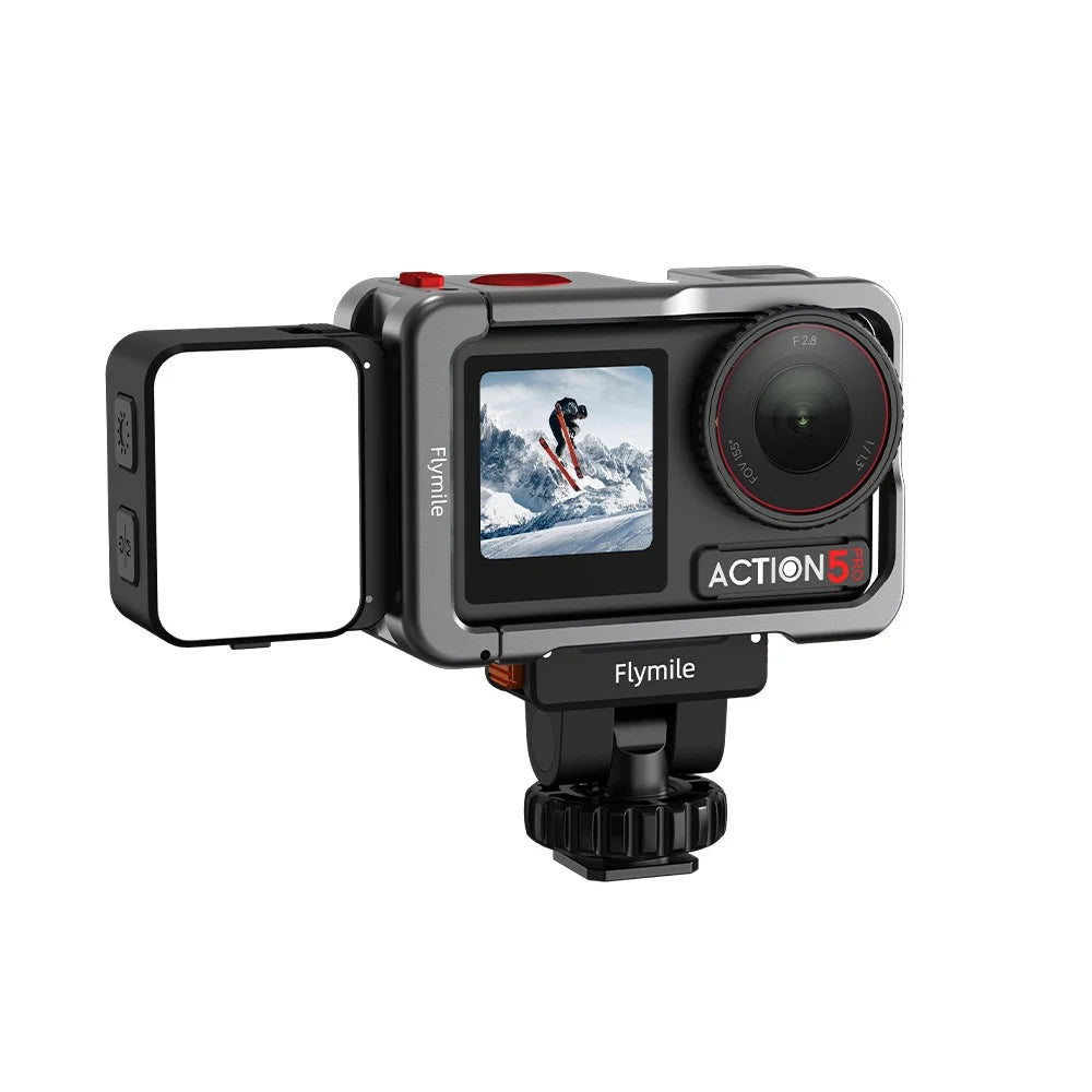 FLYMILE For DJI Osmo Action 5 Pro / 4 / 3 Magnetic Quick Release Cold Shoe Mount Adapter Camera Gimbal Base - Black - 4