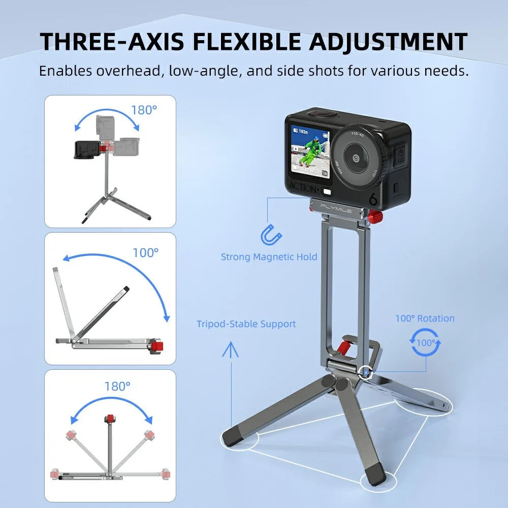 FLYMILE For DJI Osmo Action 6 / Nano Action Camera Quick Release Tripod Magnetic Folding Stand - 6