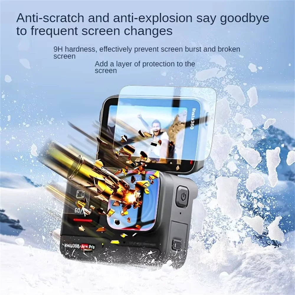 2 Sets for Insta360 Ace Pro Home Screen Film + Front Screen Film + Lens Protector Tempered Glass Camera Film Set - Transparent - 4