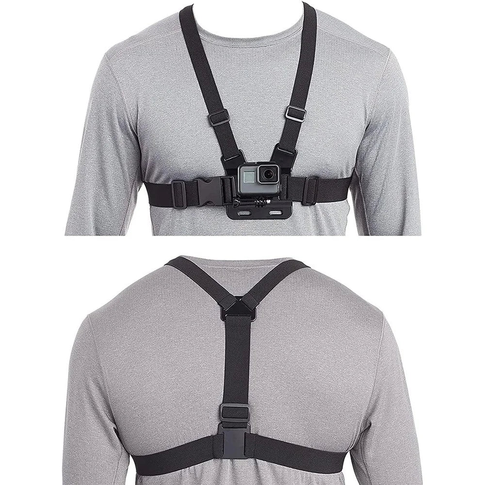 5 in 1 Action Camera Chest Strap Mount Phone Clamp Harness for First Person POV Shooting - 2