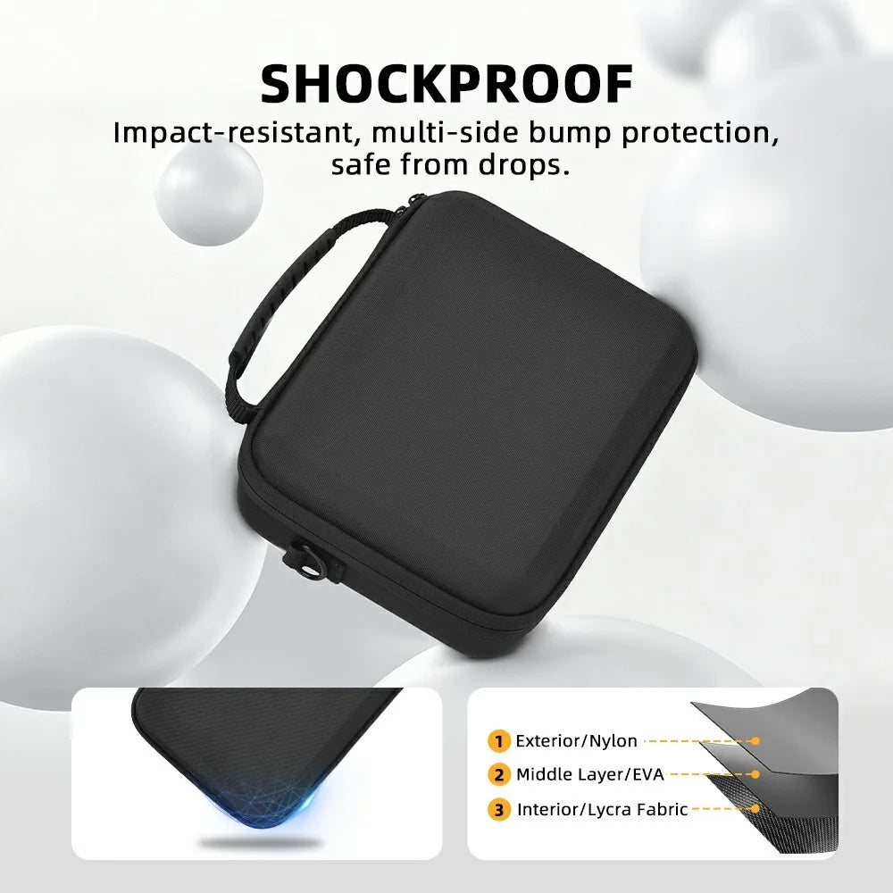BRDRC All-in-One Carrying Case for DJI Osmo Action 6 Precision Molding Shockproof Storage Bag with Shoulder Strap - Black - 6