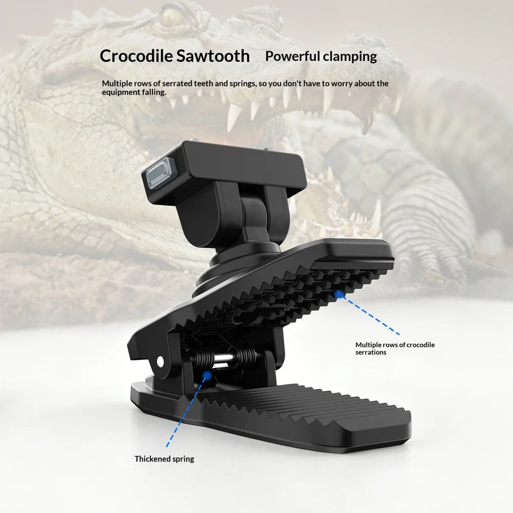 SUNNYLIFE Magnetic Backpack Clip for for Insta360 X4 Air / X5 / Ace Pro 2 / Ace / Ace Pro Action Camera Mount Crocodile Clamp - Black - 4