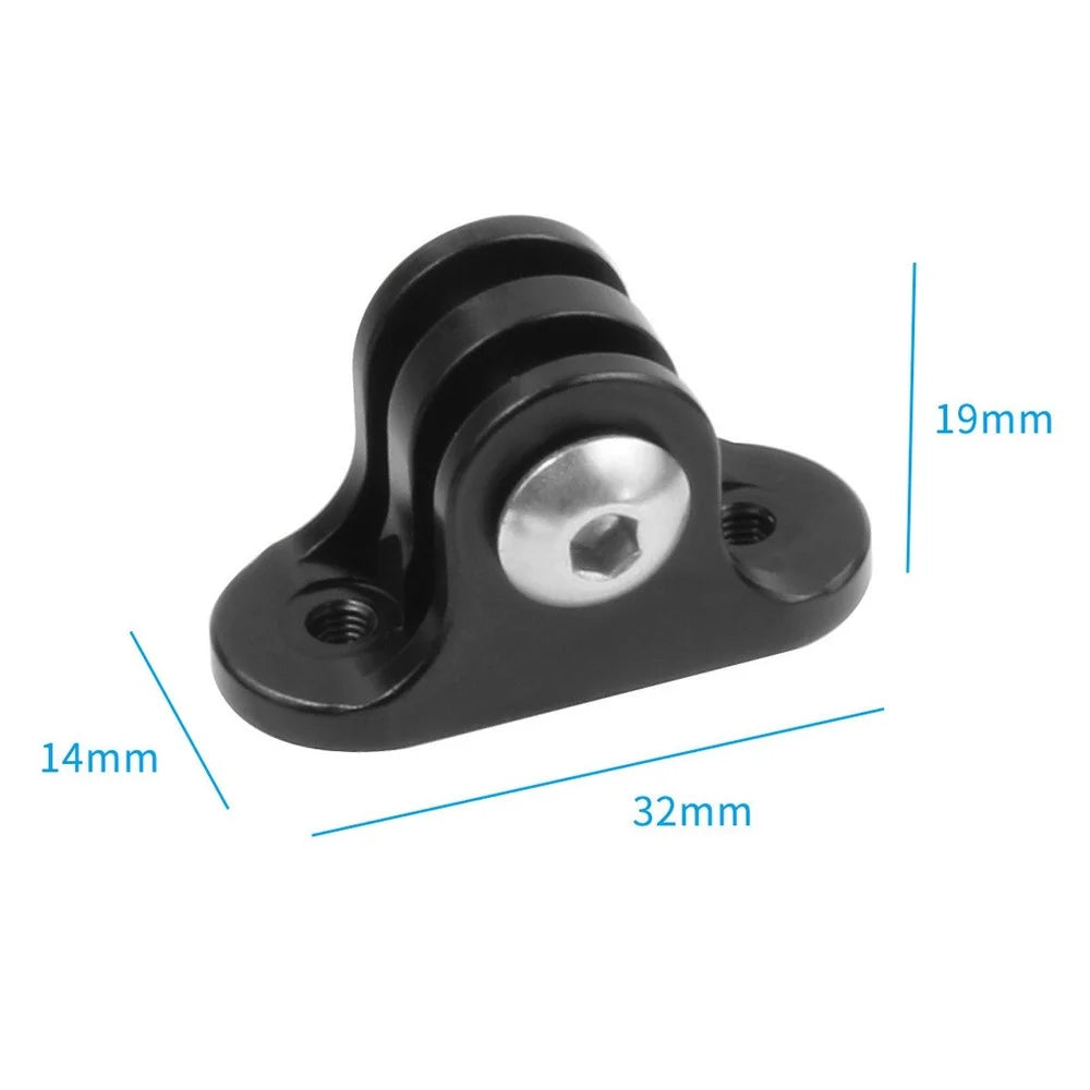 Bike Computer Mount Base 20mm Hole Distance Bicycle Light Bracket Action Camera Adapter with M3x10 Screws - Black - 2