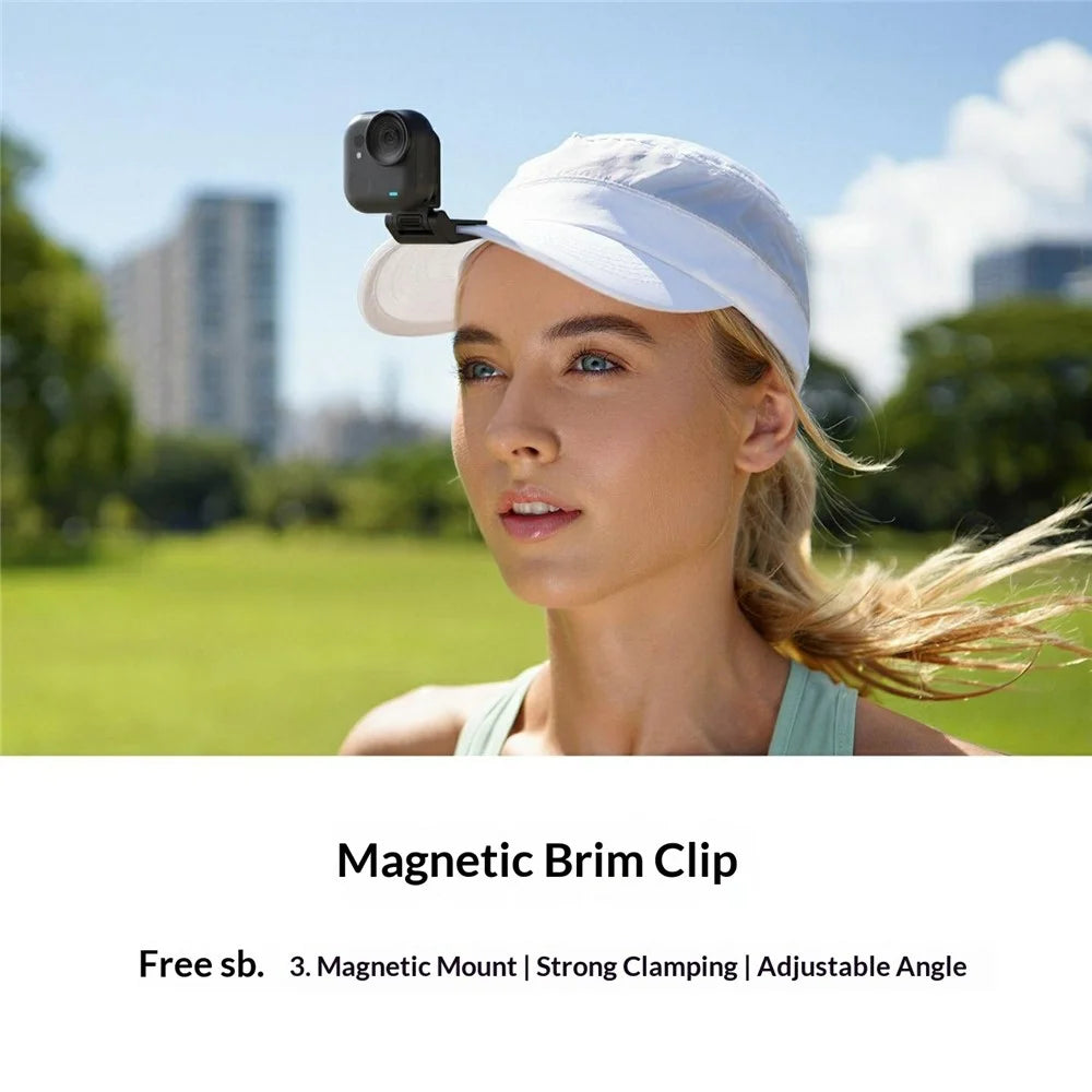 TELESIN S3-HMH-05-TIS For Insta360 Go Ultra Magnetic Brim Clip Adjustable POV Camera Mount - Black - 2