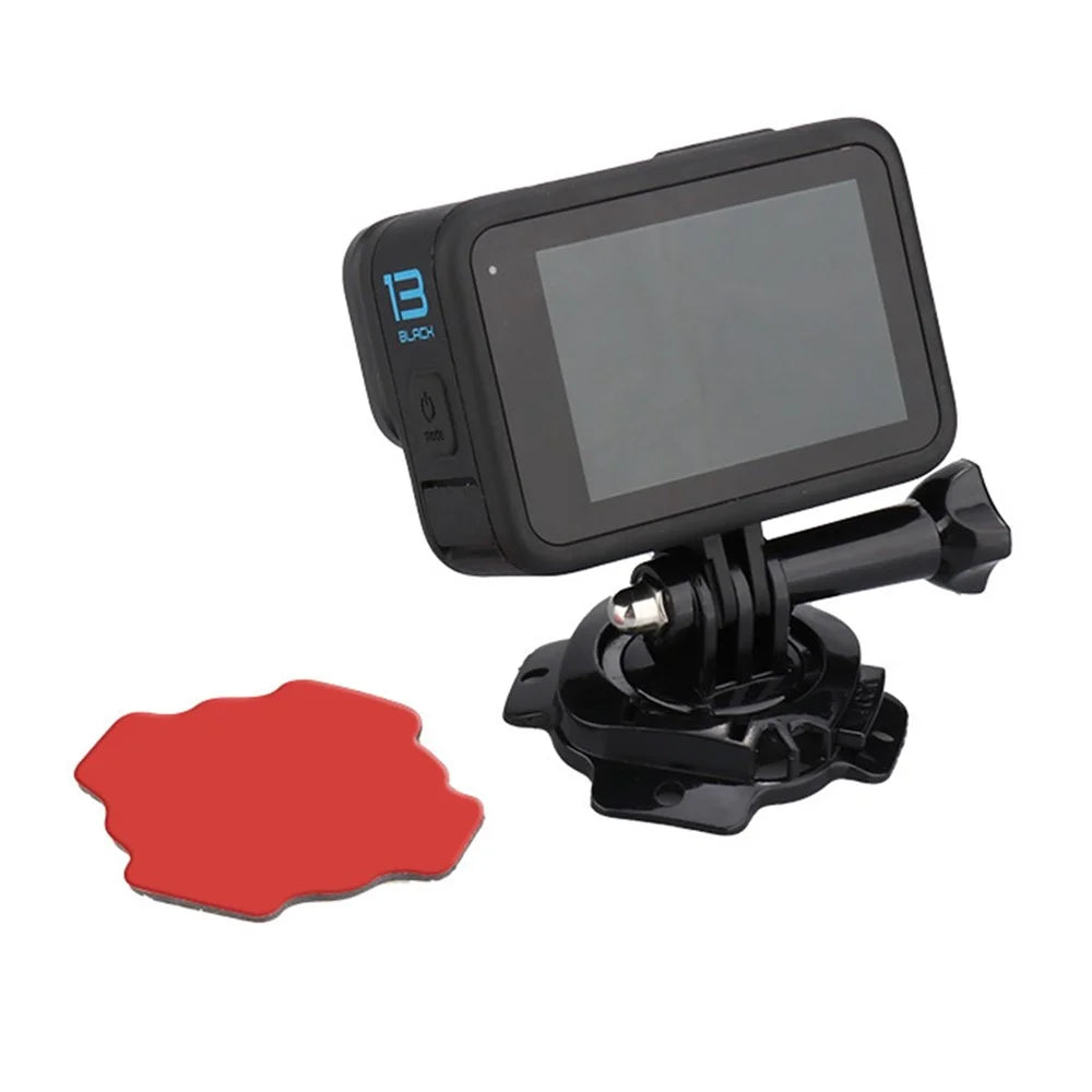 360 Degree Rotating Helmet Mount for GoPro Action Camera Quick Release Adhesive Base - Black - 5