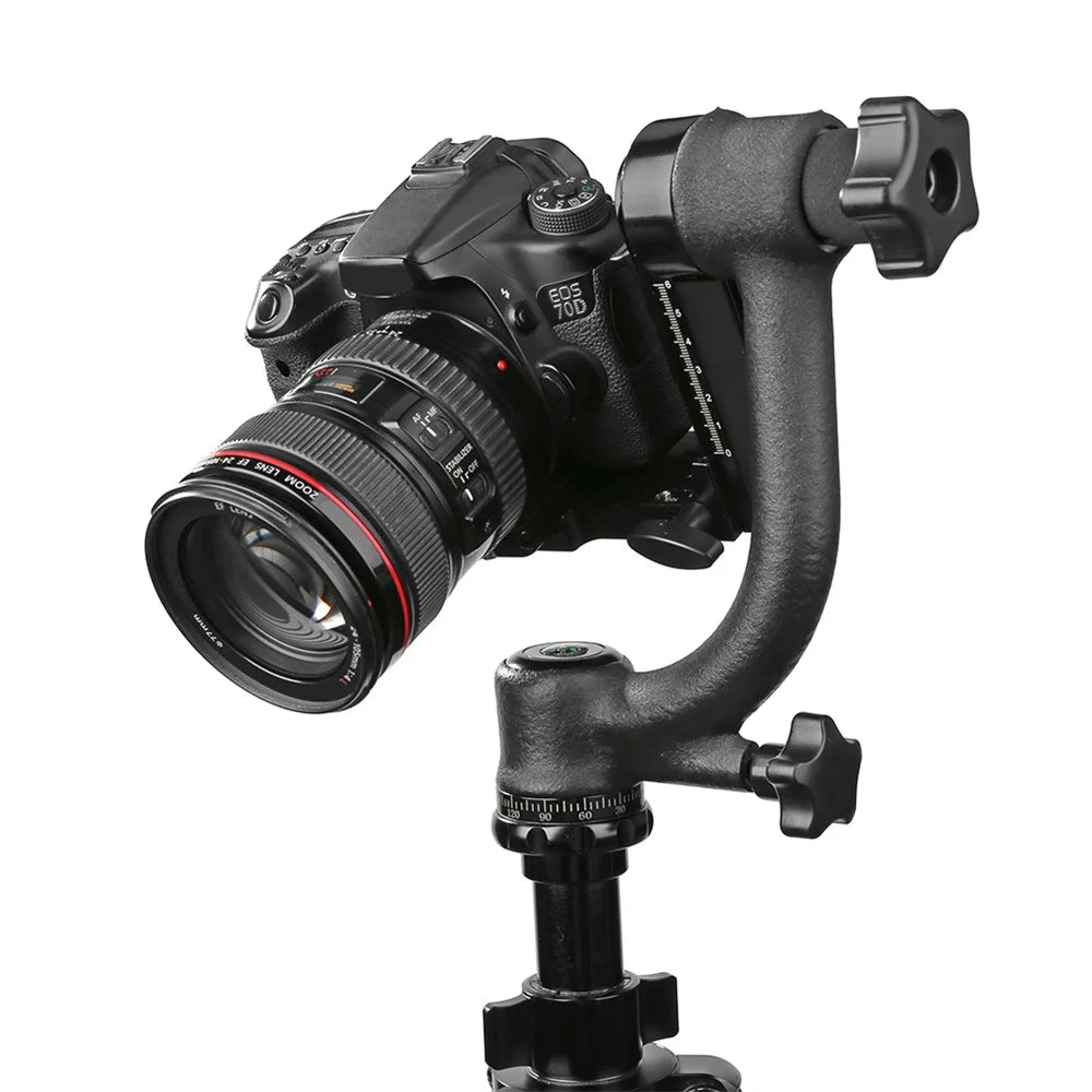 Panoramic 360 Degree Vertical Gimbal Tripod Head 1/4 inch Screw Telephoto Lens Quick Release Plate for DSLR Camera - 2